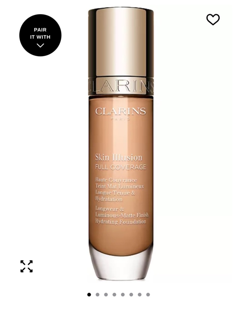 Clarins Skin Illusion Hydrating Foundation in Warm Beige-Tan. 108.3 N